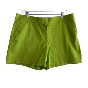 Crown & Ivy Chino Shorts Size 16 Green Inseam 5" Stretch